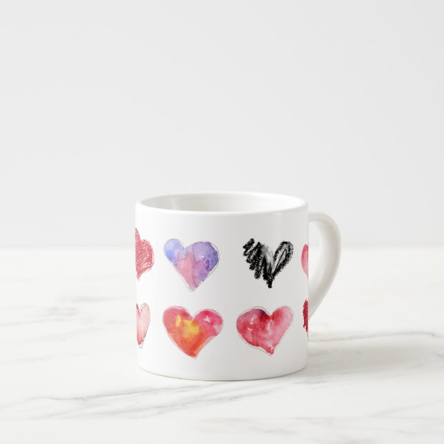 Taza De Espresso 12 Artsy-4 Love Hearts Espresso Mug (Derecha)