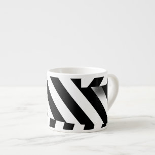 Taza De Espresso 1950 estilo memphis retro moderno negro y blanco