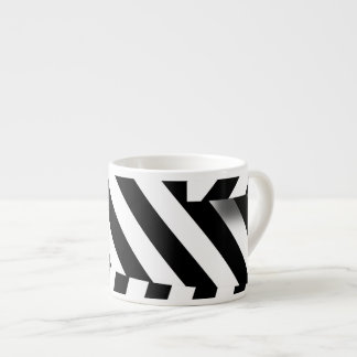 Taza De Espresso 1950 estilo memphis retro moderno negro y blanco