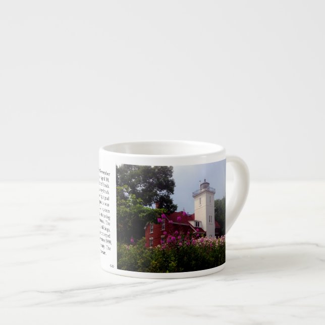 Taza De Espresso 40 Mile Point Lighthouse historia espresso mug (Derecha)