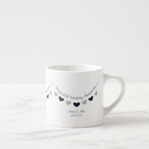 Taza De Espresso 45.ª Boda de Sapphire Aniversario marido y mujer