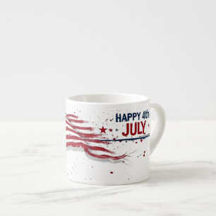 Taza De Espresso 4 de julio - Salpicadura de pintura artística de l