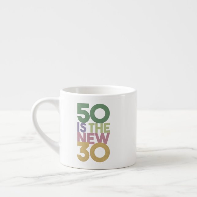 Taza De Espresso 50 es esencial el nuevo regalo de cumpleaños númer (Izquierda)