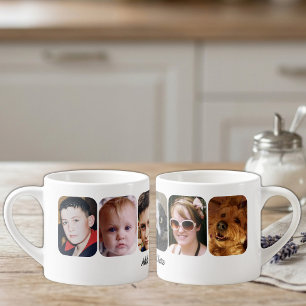 Taza De Espresso 6 collage de fotos añadir texto blanco