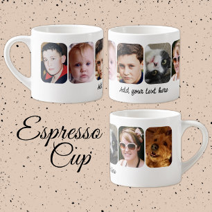 Taza De Espresso 6 collage de fotos añadir texto blanco