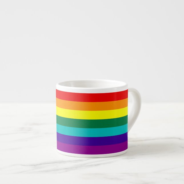 Taza De Espresso 7 Stripes Rainbow Gay Pride Flag (Derecha)