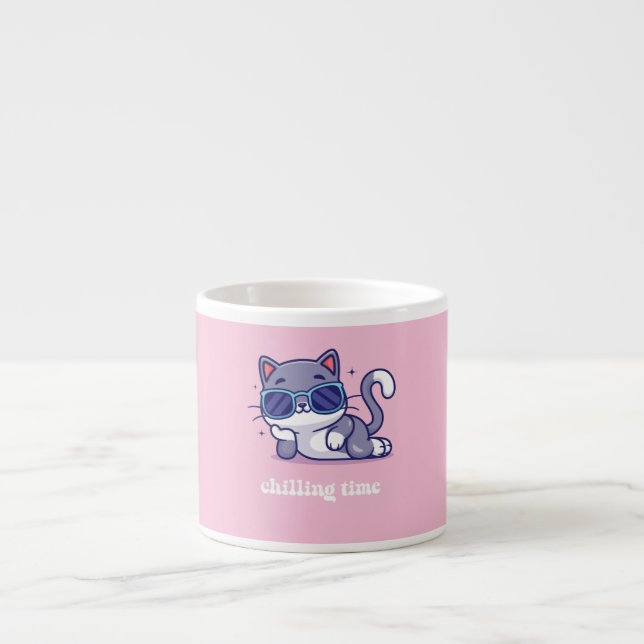Taza De Espresso A  coffee mug Chiiling time (pink) (Frente)