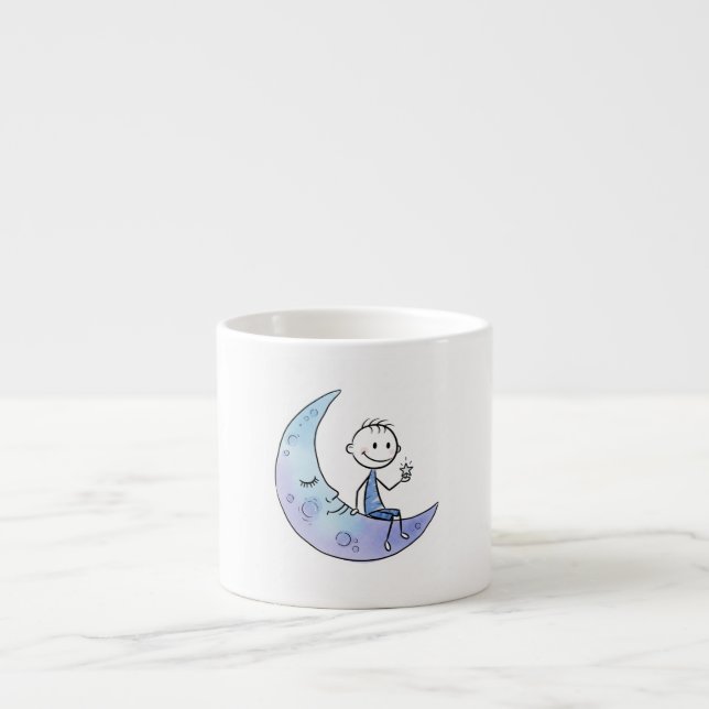 Taza De Espresso A la luna y atrás por Natasha Us (Frente)