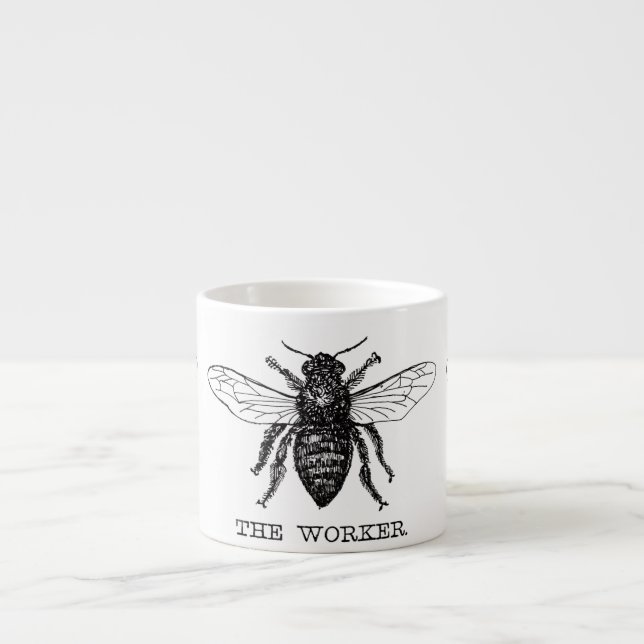 Taza De Espresso Abee Worker Honey Black Bumblebee (Frente)