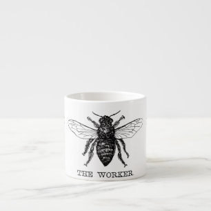 Taza De Espresso Abeja Obrera Miel Abejorro Negro
