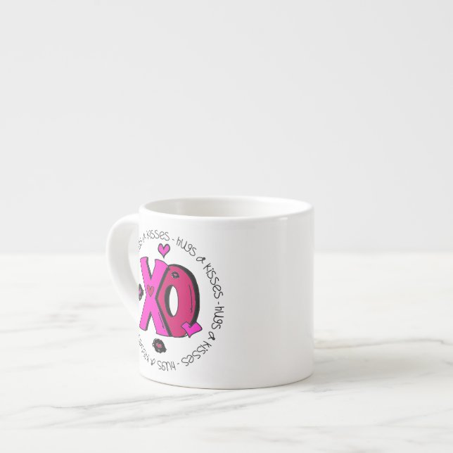 Taza De Espresso Abrazos y besos de la tarjeta del día de San Valen (Izquierda)