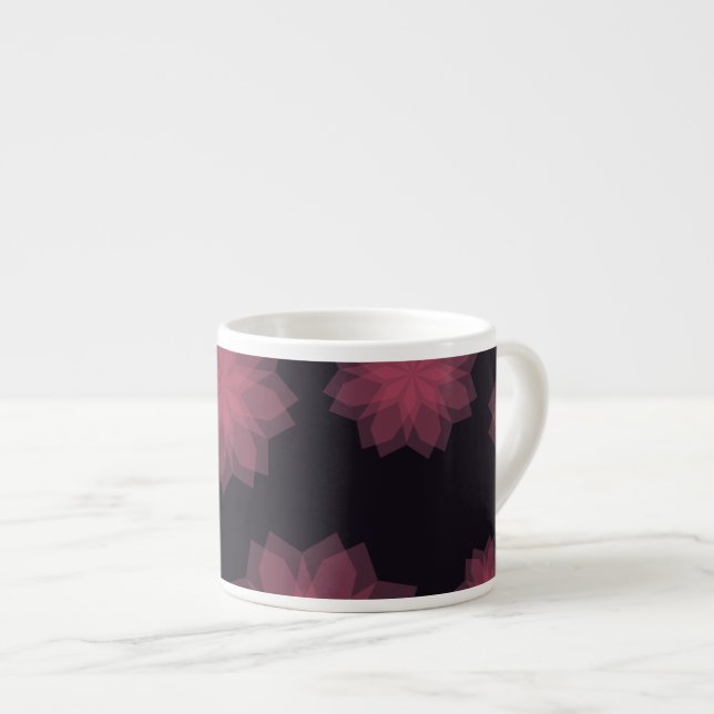 Taza De Espresso abstracción de flores rosadas, frescas, modernas (Derecha)