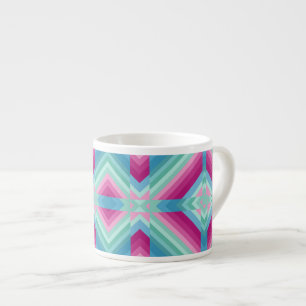 Taza De Espresso Abstracción formas geométricas azul turquesa e