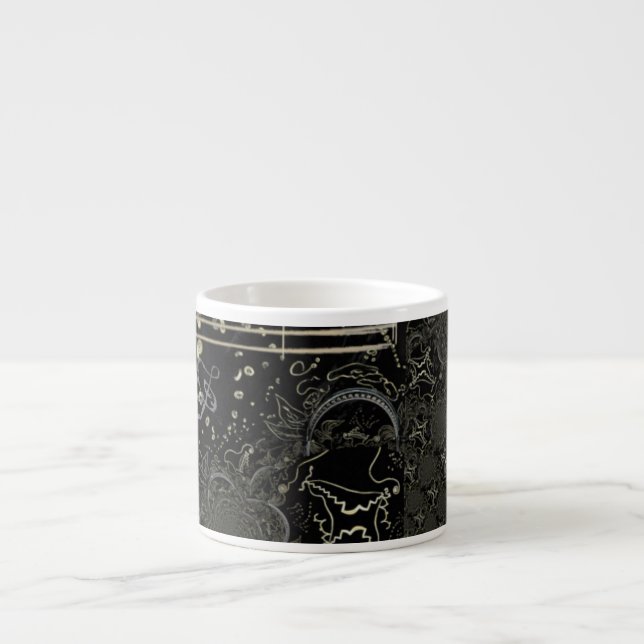 Taza De Espresso Abstract Artwork Black (Frente)