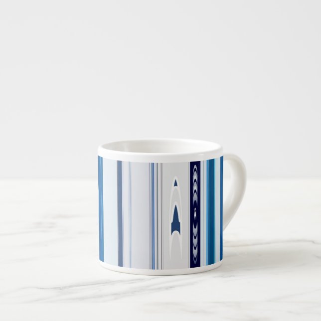 Taza De Espresso Abstract Symphony in Blue 5 (Vertical Lines) (Derecha)