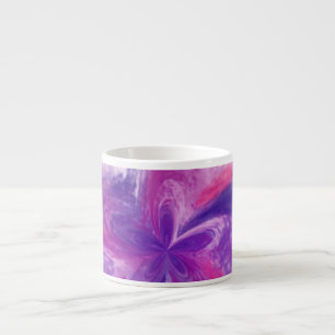 Taza De Espresso Abstracto Pintado Fantasía Flor acuarela