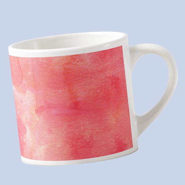 Taza De Espresso Abstrato acuarela rosa caliente (Pink watercolor abstract  espresso cup)