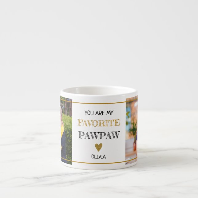 Taza De Espresso Abuelo favorito de PawPaw 2 foto personalizada (Frente)