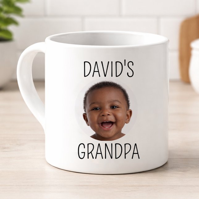 Taza de Espresso Abuelo Foto Bebé David Lindo (Personalized Grandpa Espresso Mug with Baby Photo Gift)