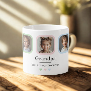 Taza De Espresso Abuelo personalizado con regalo de foto de 2 nieto