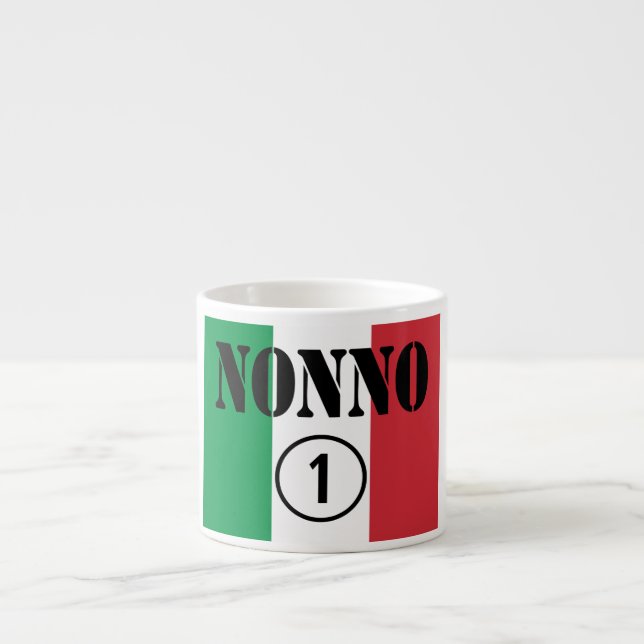 Taza De Espresso Abuelos italianos: Uno de Nonno Numero (Frente)
