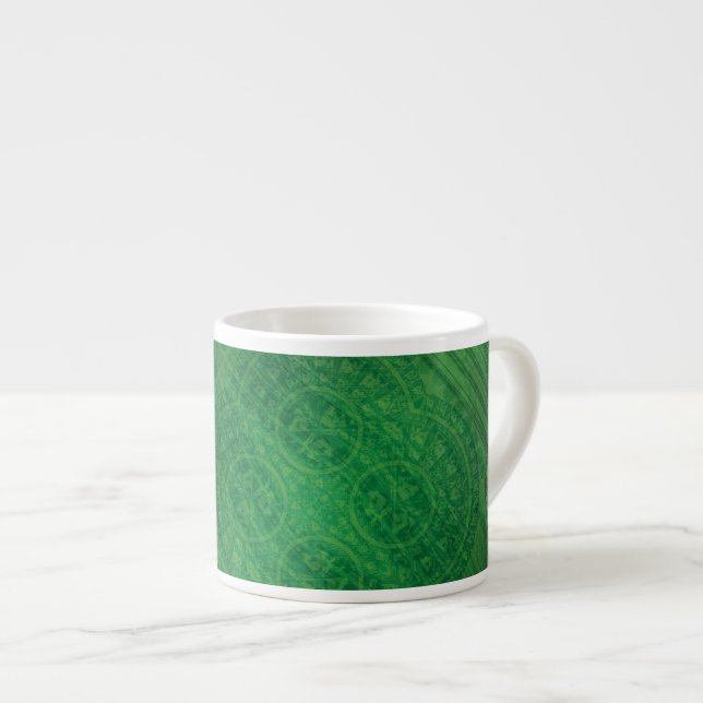 Taza De Espresso Aceptación | Medallones de Meditación Verde (Derecha)
