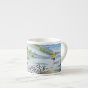 Taza De Espresso Acuarela de la playa