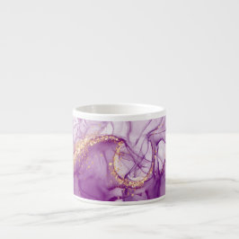 Taza De Espresso Acuarela divertida fondo púrpura con Relieves meta