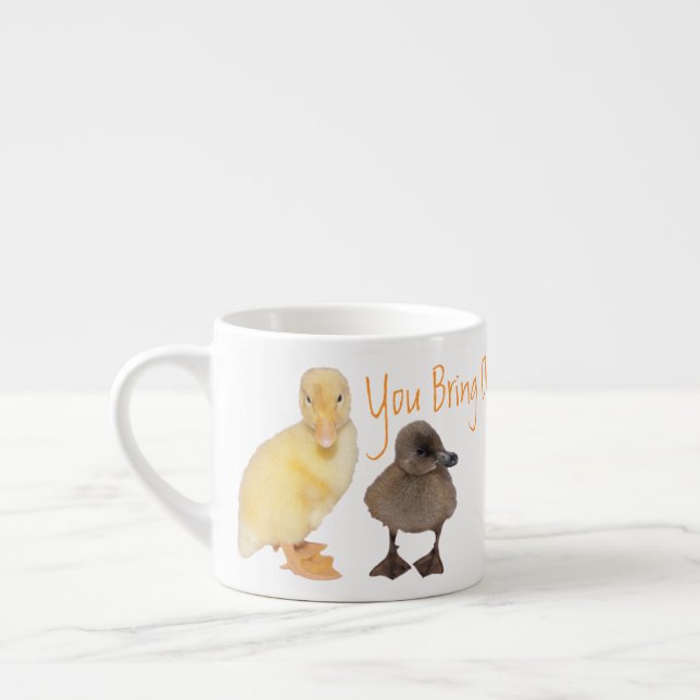 Taza De Espresso Adorables fotografías de colchones amarillos y gri (Izquierda)