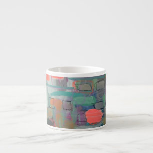 Taza De Espresso "Afuera" Resumen Diseño de Arte Espresso Mug