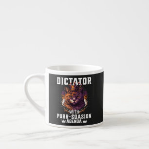 Taza De Espresso Agenda de Purrsuasión Gato Mandón Divertido