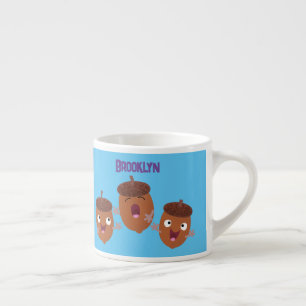 Taza De Espresso Agradables bellotas cantando personalizado para lo