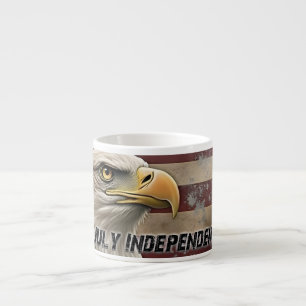 Taza De Espresso Águila y bandera majestuosas: espíritu de libertad