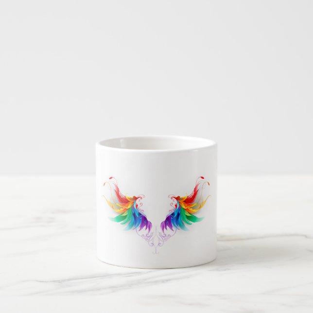 Taza De Espresso Alas del arco iris fluidas (Frente)