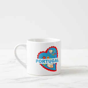 Taza De Espresso Alegre corazón portugués