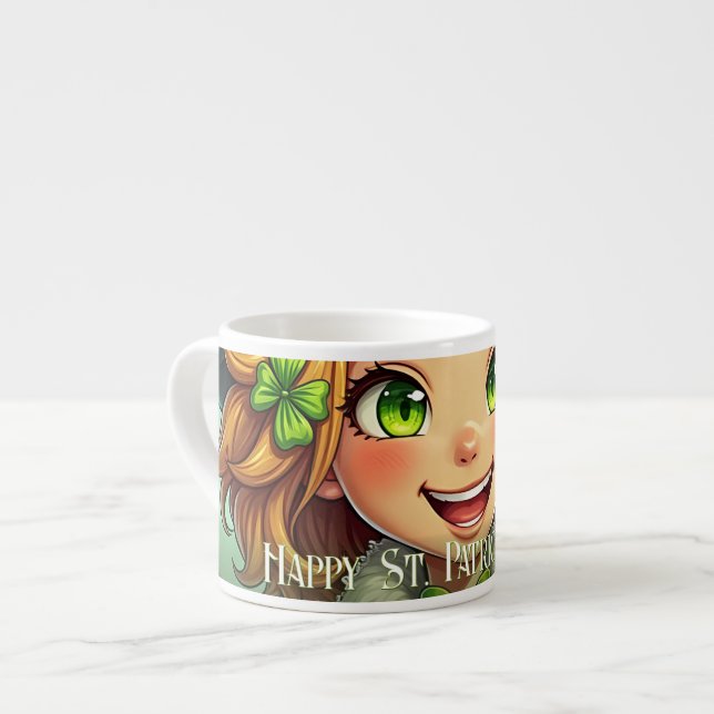 Taza De Espresso Alegre Leprechaun - San Patricio (Izquierda)