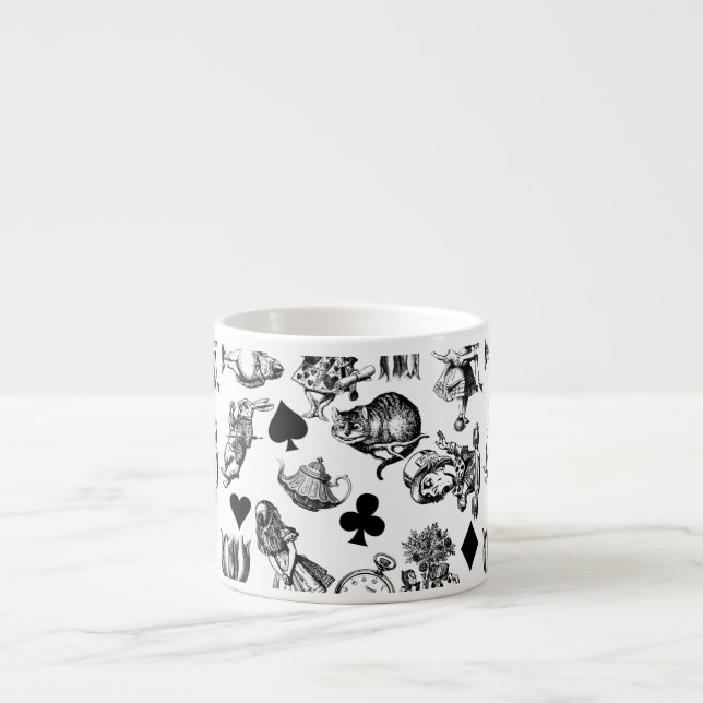 Taza De Espresso Alice White Rabbit Wonderland Classic (Frente)