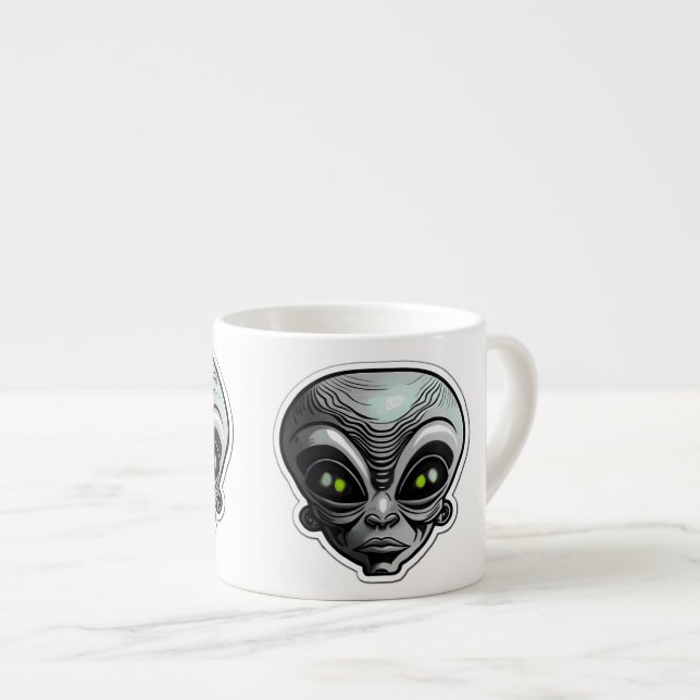 Taza De Espresso Alien Pegatina Art Espresso Mug (Derecha)