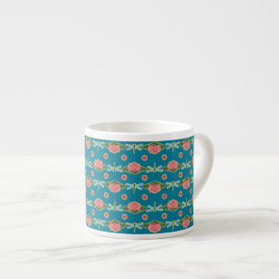 Taza De Espresso Alimentos de agua rosada y libélulas Espresso Mug