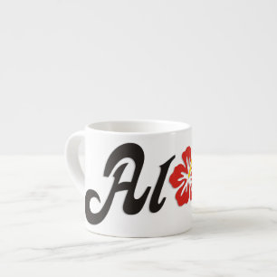 Taza De Espresso Aloha Hibiscus - diseño de Hawaii plano + tus idea
