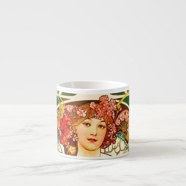 Taza De Espresso Alphonse Mucha Art Nouveau Daydream (Frente)