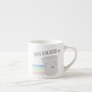 Taza De Espresso Amantes del café lindo superhéroe arcoiris