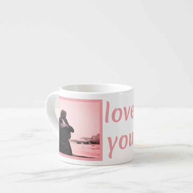 Taza De Espresso Amar a tu Personalizado de texto Foto Valentines A (Izquierda)