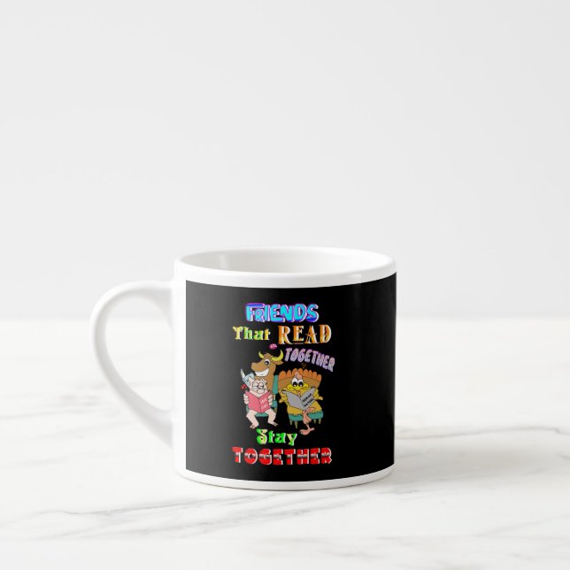 Taza De Espresso Amigos que leen juntos permanecen juntos (Izquierda)