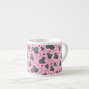Taza De Espresso Amo mi modelo del ratón en rosa