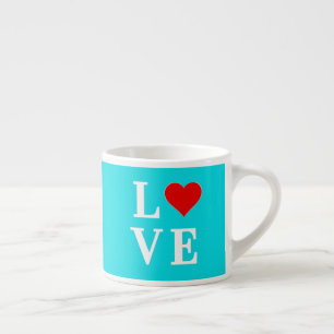 Taza De Espresso Amor azul turquesa Moderno estilo