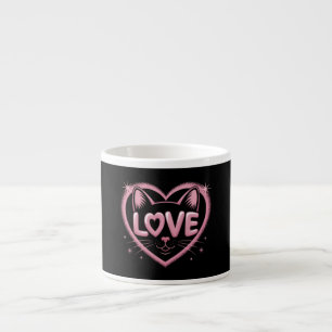 Taza De Espresso Amor de Gato Brillante