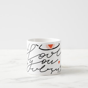Taza De Espresso Amor en los Ojos: Belleza Romántica Vintage.