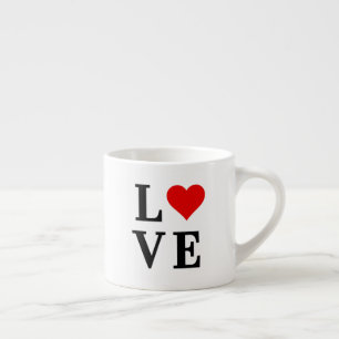 Taza De Espresso AMOR y Corazón Minimalista Elegante