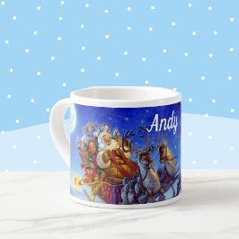 Taza De Espresso Añadir nombre Santa con juguetes Classic SMALL Cup
